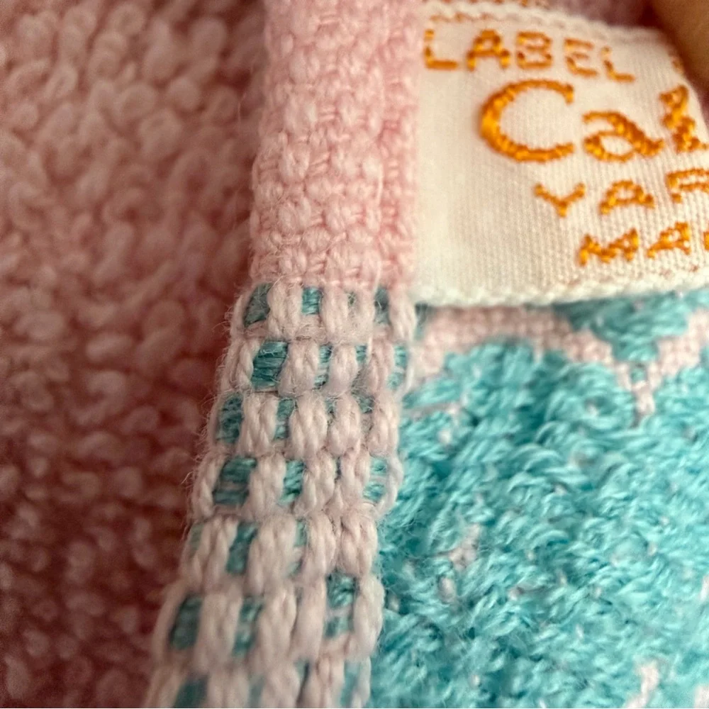 Vintage Callaway Hand Towel Wash Cloth HAPPY BIRTHDAY embroidered pink